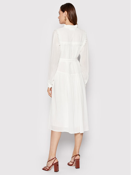 Selected Femme Sukienka codzienna Maxa 16083837 Biały Relaxed Fit zdjęcie nr 3
