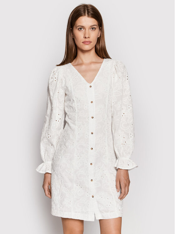 Selected Femme Sukienka codzienna Nally 16084457 Biały Regular Fit