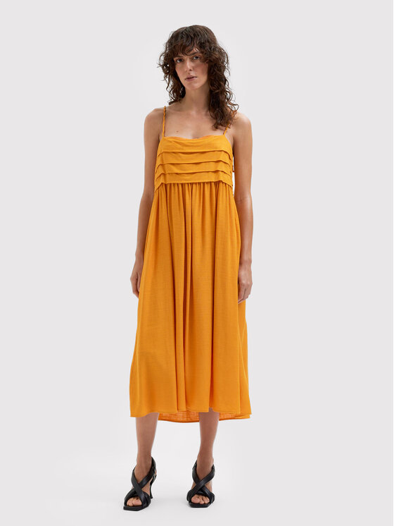 Selected Femme Sukienka letnia Gulia 16084444 Pomarańczowy Regular Fit zdjęcie nr 2