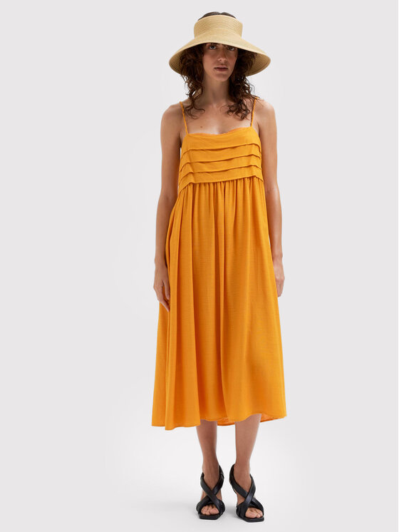 Selected Femme Sukienka letnia Gulia 16084444 Pomarańczowy Regular Fit zdjęcie nr 5