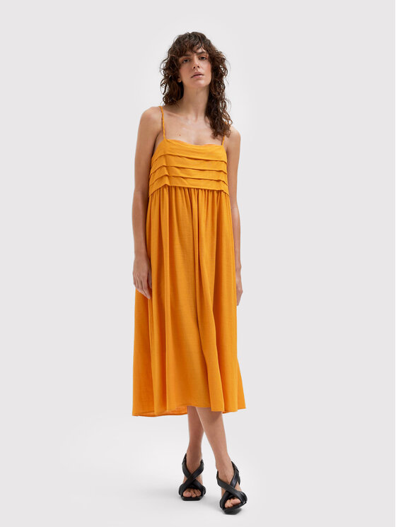 Selected Femme Sukienka letnia Gulia 16084444 Pomarańczowy Regular Fit