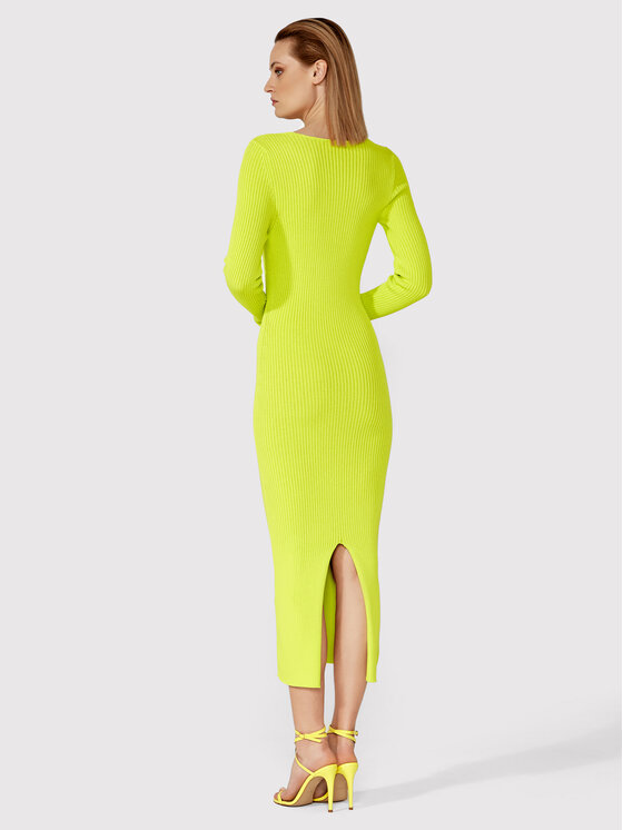 Simple Sukienka dzianinowa SUD008 Zielony Slim Fit zdjęcie nr 4