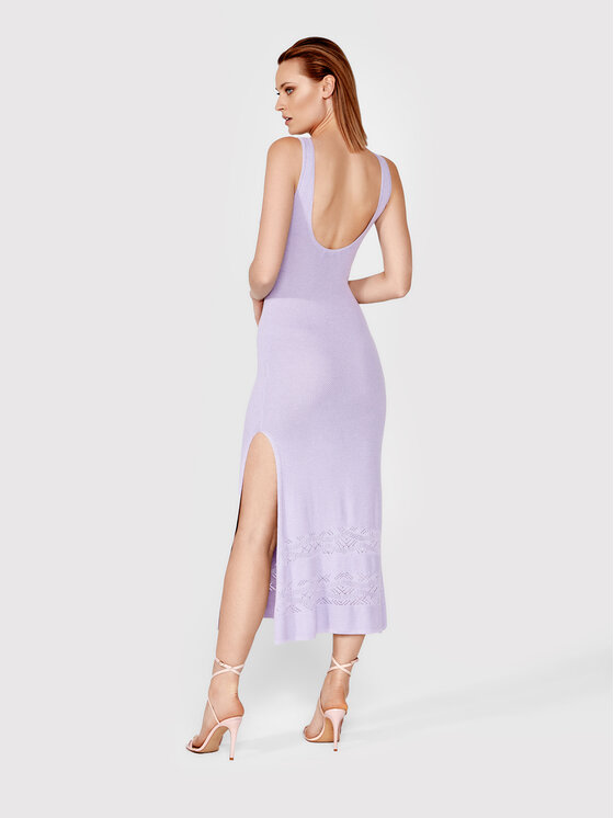 Simple Sukienka dzianinowa SUD066 Fioletowy Slim Fit zdjęcie nr 4