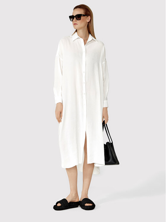 Simple Sukienka koszulowa SUD017 Biały Relaxed Fit zdjęcie nr 5