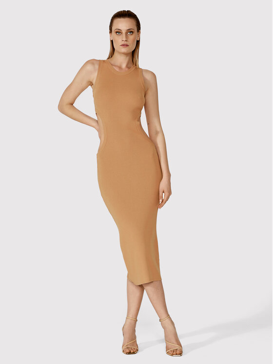 Simple Sukienka letnia SUD015 Brązowy Slim Fit zdjęcie nr 3