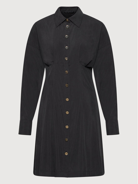 Sisley Sukienka koszulowa 48T8LV00M Czarny Regular Fit zdjęcie nr 5