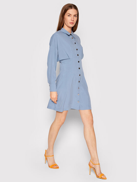 Sisley Sukienka koszulowa 48T8LV00M Niebieski Regular Fit zdjęcie nr 2