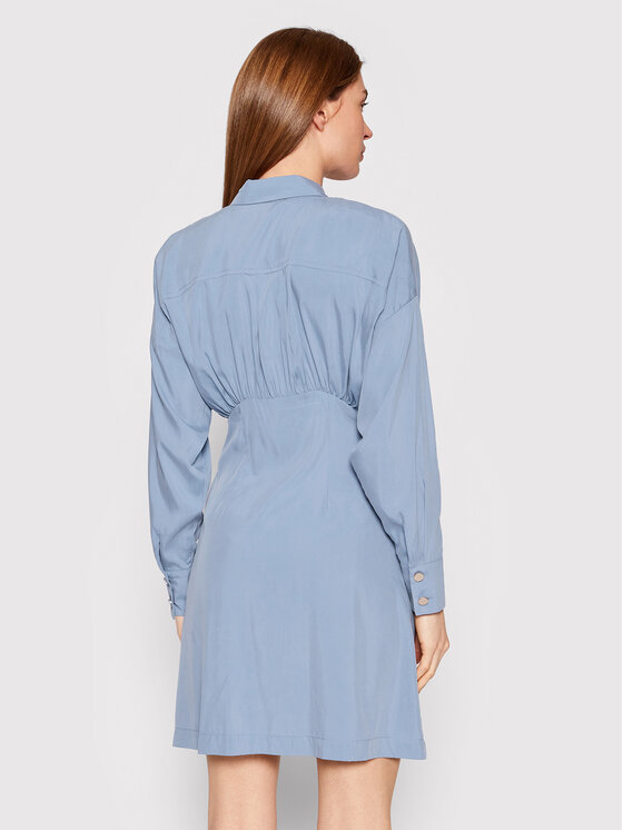 Sisley Sukienka koszulowa 48T8LV00M Niebieski Regular Fit zdjęcie nr 3