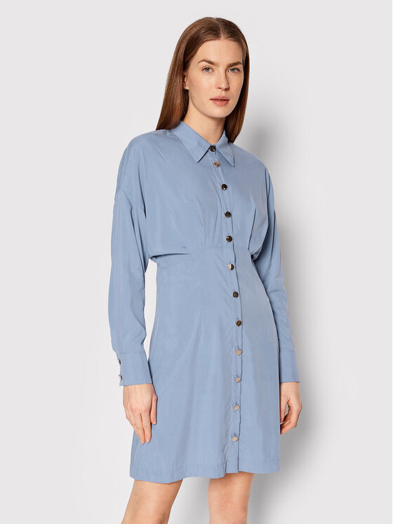 Sisley Sukienka koszulowa 48T8LV00M Niebieski Regular Fit