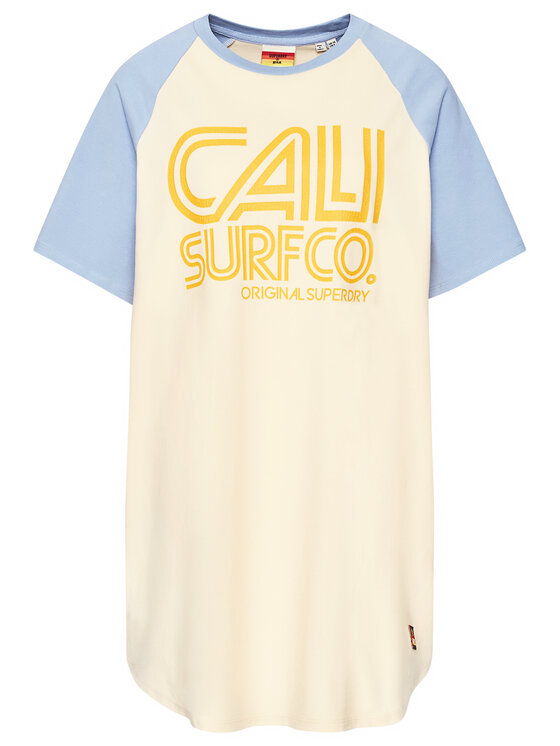Superdry Sukienka codzienna Cali Surf Raglan W8010812A Żółty Regular Fit zdjęcie nr 5