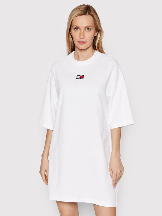 Tommy Hilfiger Sukienka codzienna Essential DW0DW10370 Biały Oversize
