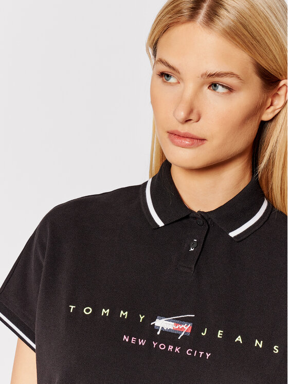 Tommy Jeans Sukienka codzienna Modern Logo DW0DW09854 Czarny Regular Fit zdjęcie nr 4