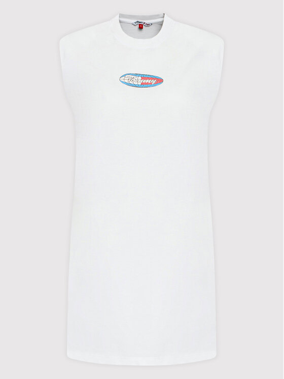 Tommy Jeans Sukienka codzienna Surf Globe DW0DW12885 Biały Relaxed Fit zdjęcie nr 5