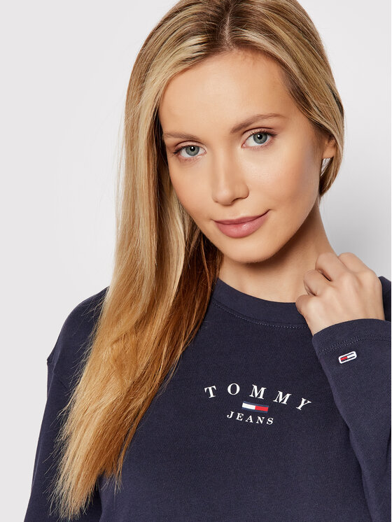 Tommy Jeans Sukienka dzianinowa Essential Logo DW0DW12427 Granatowy Regular Fit zdjęcie nr 4
