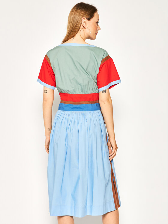 Tory Burch Sukienka codzienna Color-Block Poplin 63610 Kolorowy Regular Fit zdjęcie nr 3