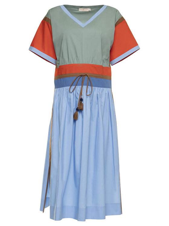 Tory Burch Sukienka codzienna Color-Block Poplin 63610 Kolorowy Regular Fit zdjęcie nr 5