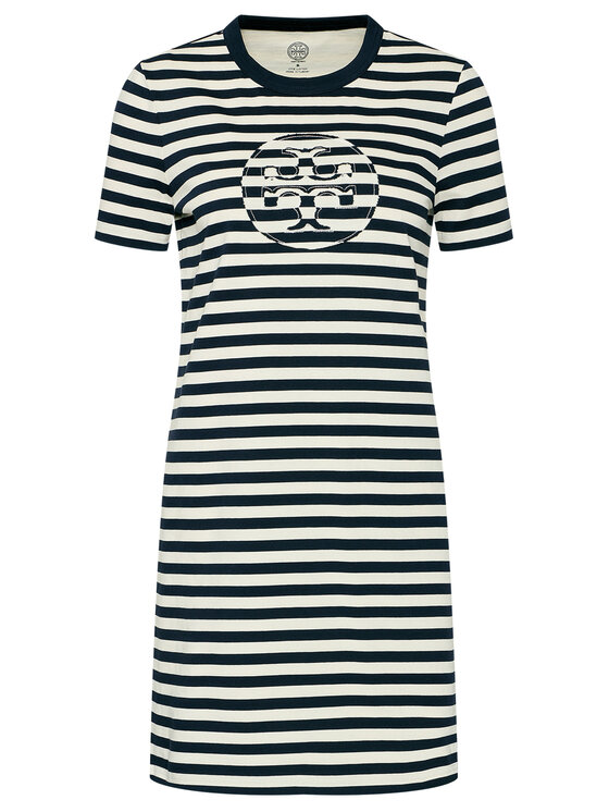 Tory Burch Sukienka codzienna Striped Logo 81506 Granatowy Regular Fit zdjęcie nr 5