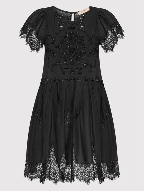 TWINSET Sukienka codzienna 221TT2021 Czarny Regular Fit zdjęcie nr 5