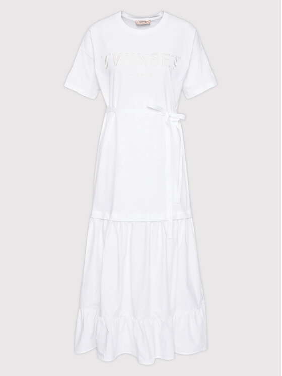 TWINSET Sukienka codzienna 221TT2410 Biały Loose Fit zdjęcie nr 5