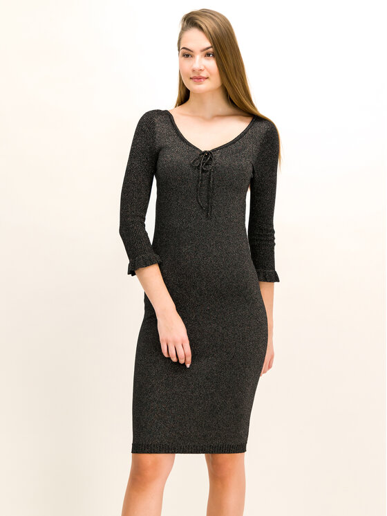 TWINSET Sukienka dzianinowa 192TT3202 Czarny Slim Fit