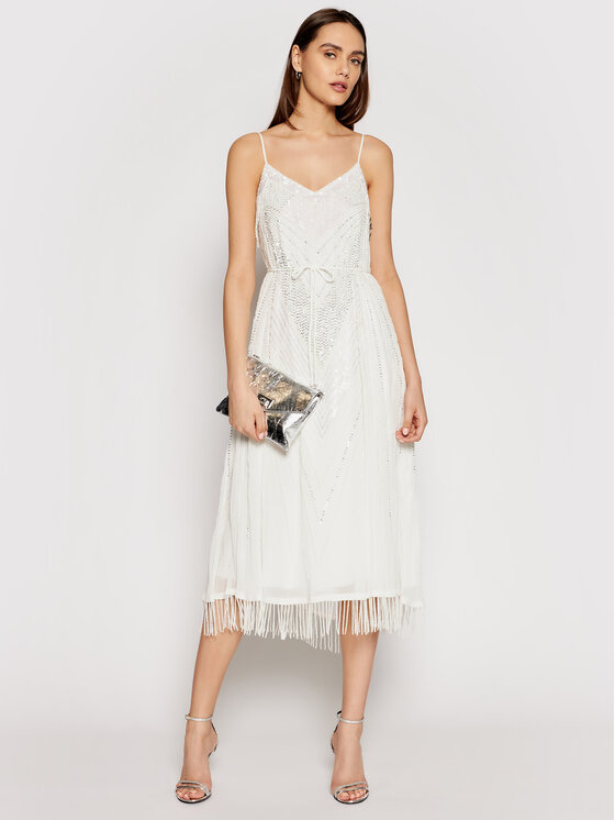 TWINSET Sukienka koktajlowa 211TT2620 Biały Regular Fit zdjęcie nr 2