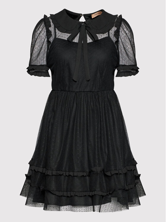 TWINSET Sukienka koktajlowa 221TQ217A Czarny Regular Fit zdjęcie nr 5