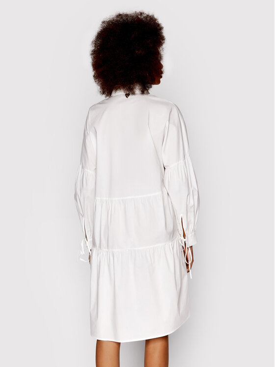 TWINSET Sukienka koszulowa 221LB2JLL Biały Loose Fit zdjęcie nr 3