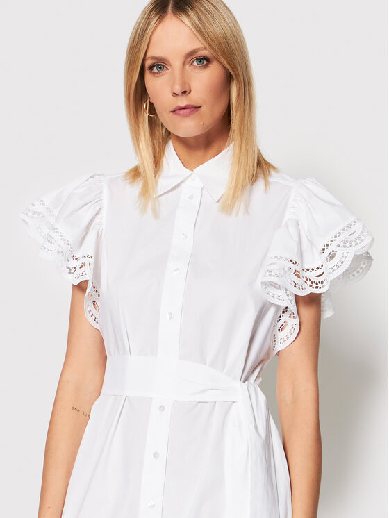 TWINSET Sukienka koszulowa 221TT2130 Biały Straight Fit zdjęcie nr 4