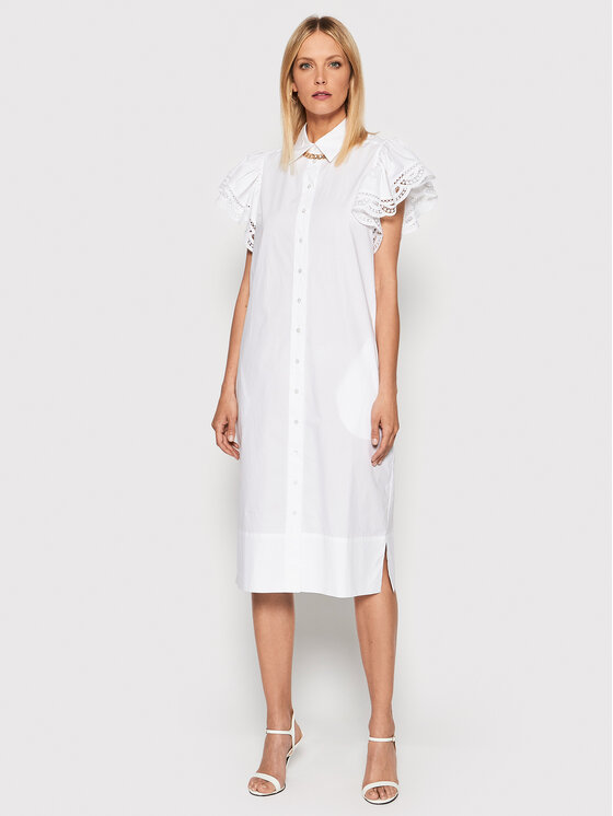 TWINSET Sukienka koszulowa 221TT2130 Biały Straight Fit