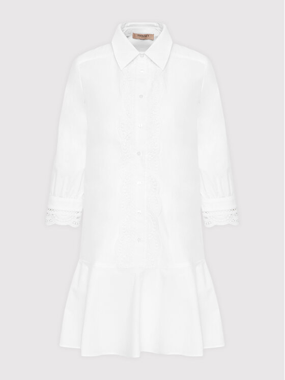 TWINSET Sukienka koszulowa 221TT213A Biały Loose Fit zdjęcie nr 5