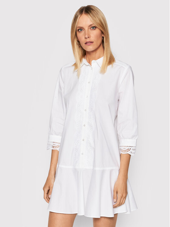 TWINSET Sukienka koszulowa 221TT213A Biały Loose Fit