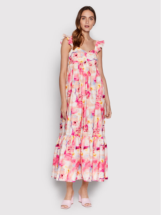 TWINSET Sukienka letnia 221AT2480 Różowy Regular Fit