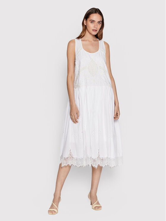 TWINSET Sukienka letnia 221TT2022 Biały Loose Fit