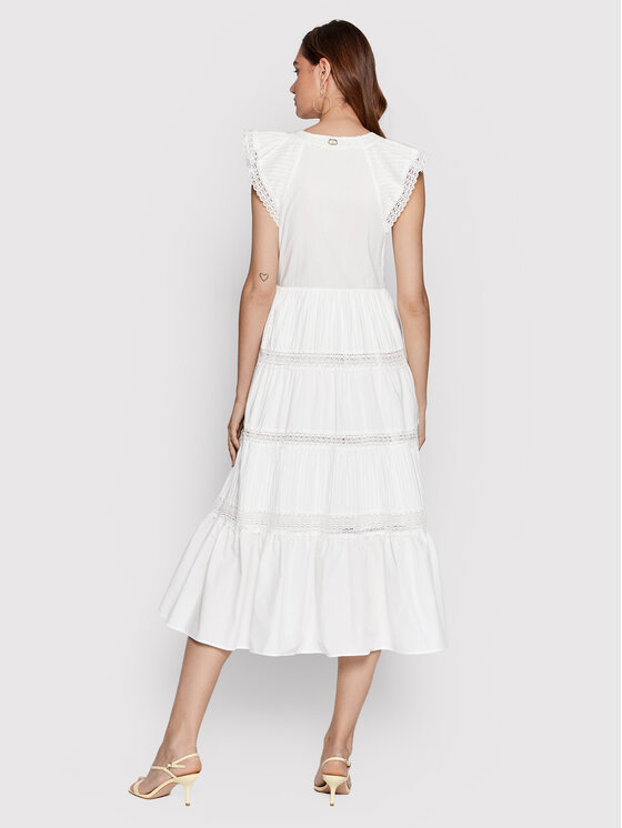 TWINSET Sukienka letnia 221TT2030 Biały Regular Fit zdjęcie nr 3