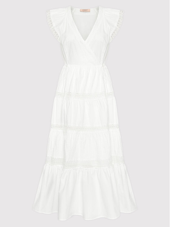 TWINSET Sukienka letnia 221TT2030 Biały Regular Fit zdjęcie nr 5