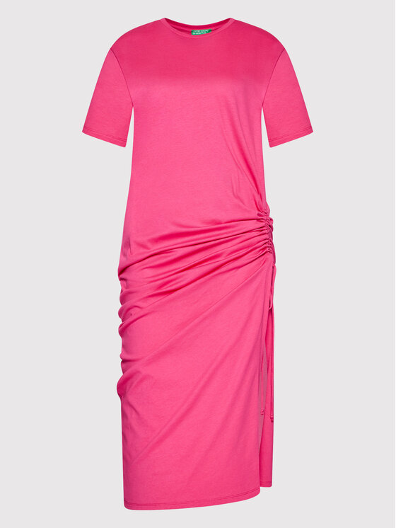 United Colors Of Benetton Sukienka codzienna 3BL0DV008 Różowy Regular Fit zdjęcie nr 5