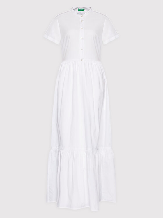 United Colors Of Benetton Sukienka koszulowa 4EW7DV011 Biały Regular Fit zdjęcie nr 5