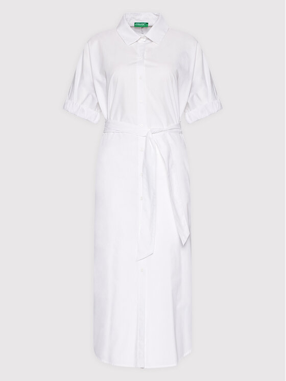 United Colors Of Benetton Sukienka koszulowa 4EW7DV01K Biały Regular Fit zdjęcie nr 5