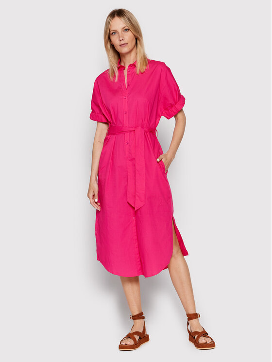 United Colors Of Benetton Sukienka koszulowa 4EW7DV01K Różowy Regular Fit zdjęcie nr 2