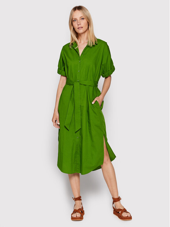 United Colors Of Benetton Sukienka koszulowa 4EW7DV01K Zielony Regular Fit zdjęcie nr 2