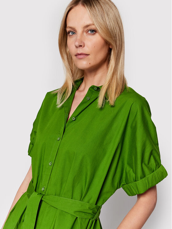 United Colors Of Benetton Sukienka koszulowa 4EW7DV01K Zielony Regular Fit zdjęcie nr 4