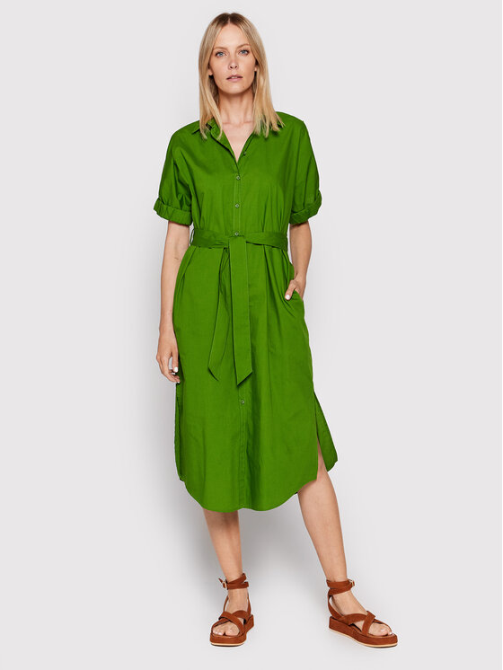 United Colors Of Benetton Sukienka koszulowa 4EW7DV01K Zielony Regular Fit