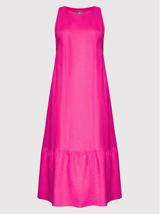 United Colors Of Benetton Sukienka letnia 4AGHDV01J Różowy Regular Fit zdjęcie nr 5