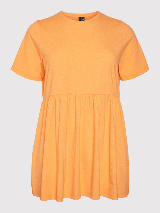 Vero Moda Curve Sukienka codzienna Dixie 10263981 Pomarańczowy Regular Fit