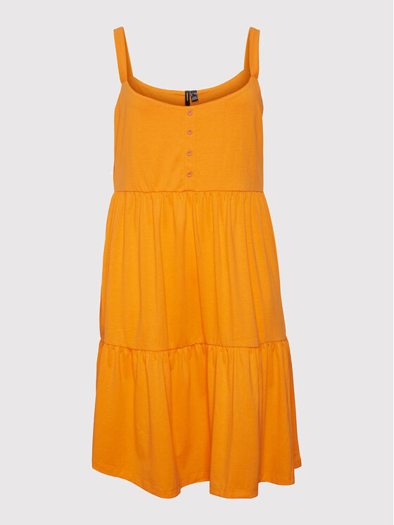 Vero Moda Curve Sukienka letnia Astrid 10263904 Pomarańczowy Regular Fit