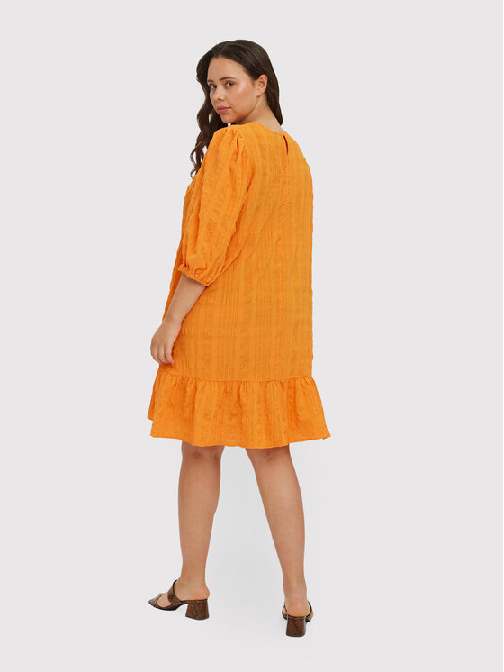 Vero Moda Curve Sukienka letnia Gracie 10264018 Pomarańczowy Regular Fit zdjęcie nr 3