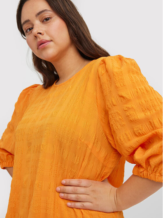 Vero Moda Curve Sukienka letnia Gracie 10264018 Pomarańczowy Regular Fit zdjęcie nr 4