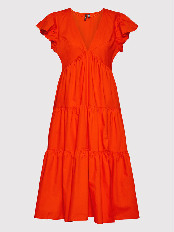 Vero Moda Sukienka codzienna Jarlotte 10261022 Pomarańczowy Regular Fit zdjęcie nr 5