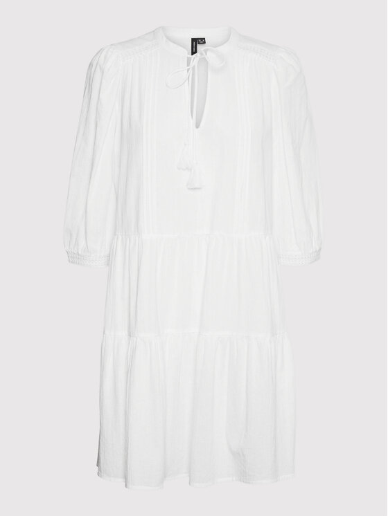 Vero Moda Sukienka codzienna Pretty 10266246 Biały Regular Fit zdjęcie nr 5