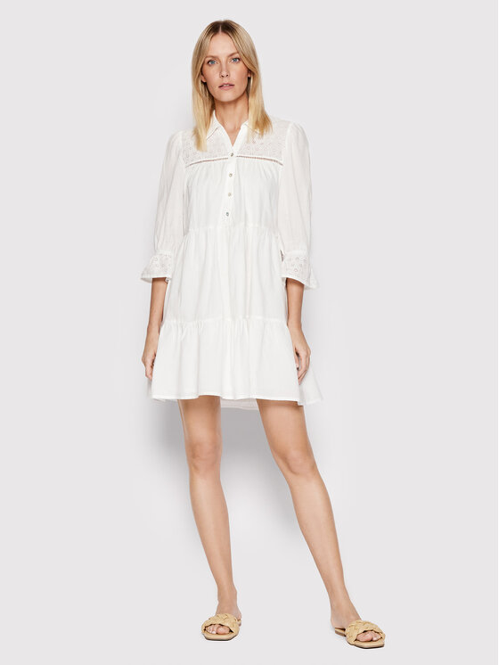 Vero Moda Sukienka koszulowa Amina 10263672 Biały Relaxed Fit zdjęcie nr 2